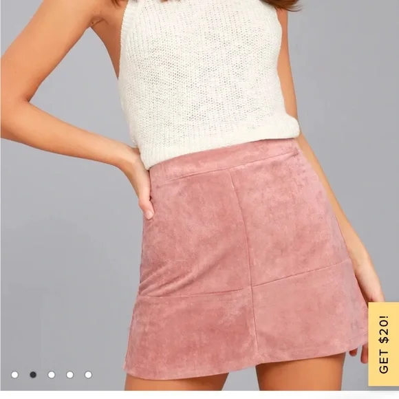 Lulus Shenandoah Mauve Suede Mini Skirt - Picture 1 of 6